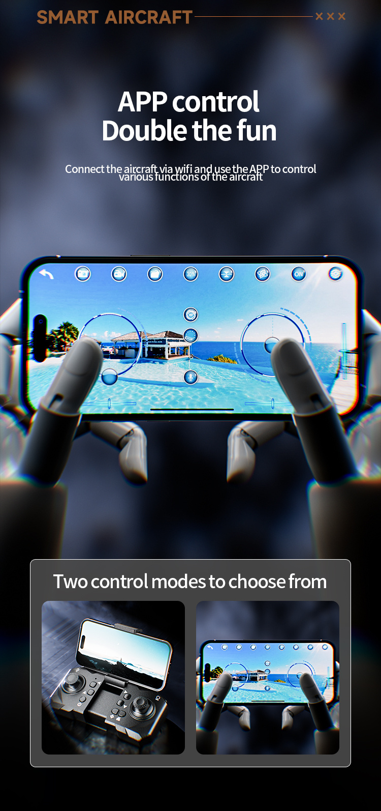 LONG RANGE DRONE - Controllable Via Mobile App, Equipped with Optical Flow Positioning And Dual HD Cameras, Enjoy Flying Indoors. Perfect Gift for Adults And Aerial Photography Enthusiasts!