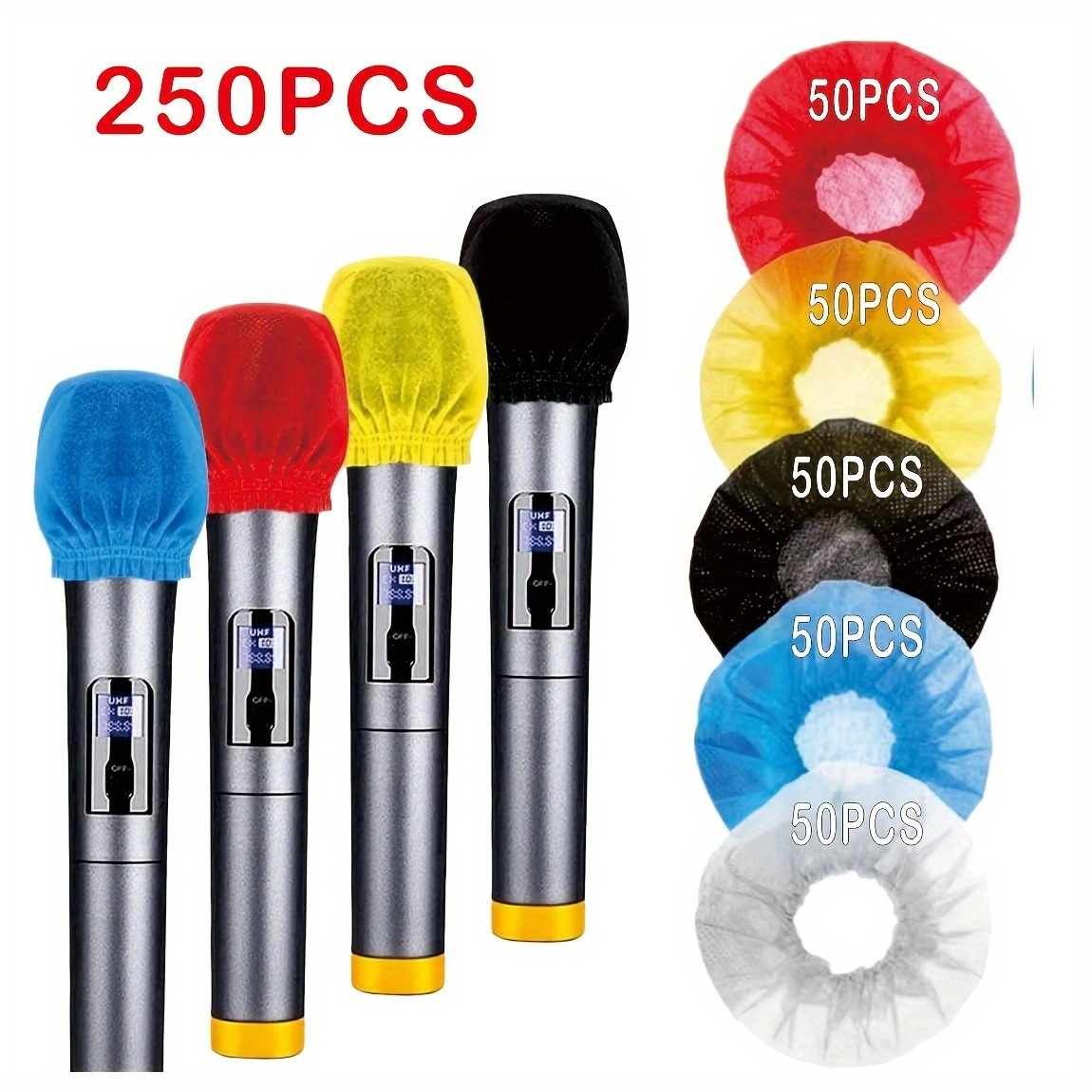 

250pcs Polyester Microphone Wind Covers, Disposable, Antibacterial, Dust-proof, Sound-blocking, Breathable, For Electronic Accessories, Microphone Protection