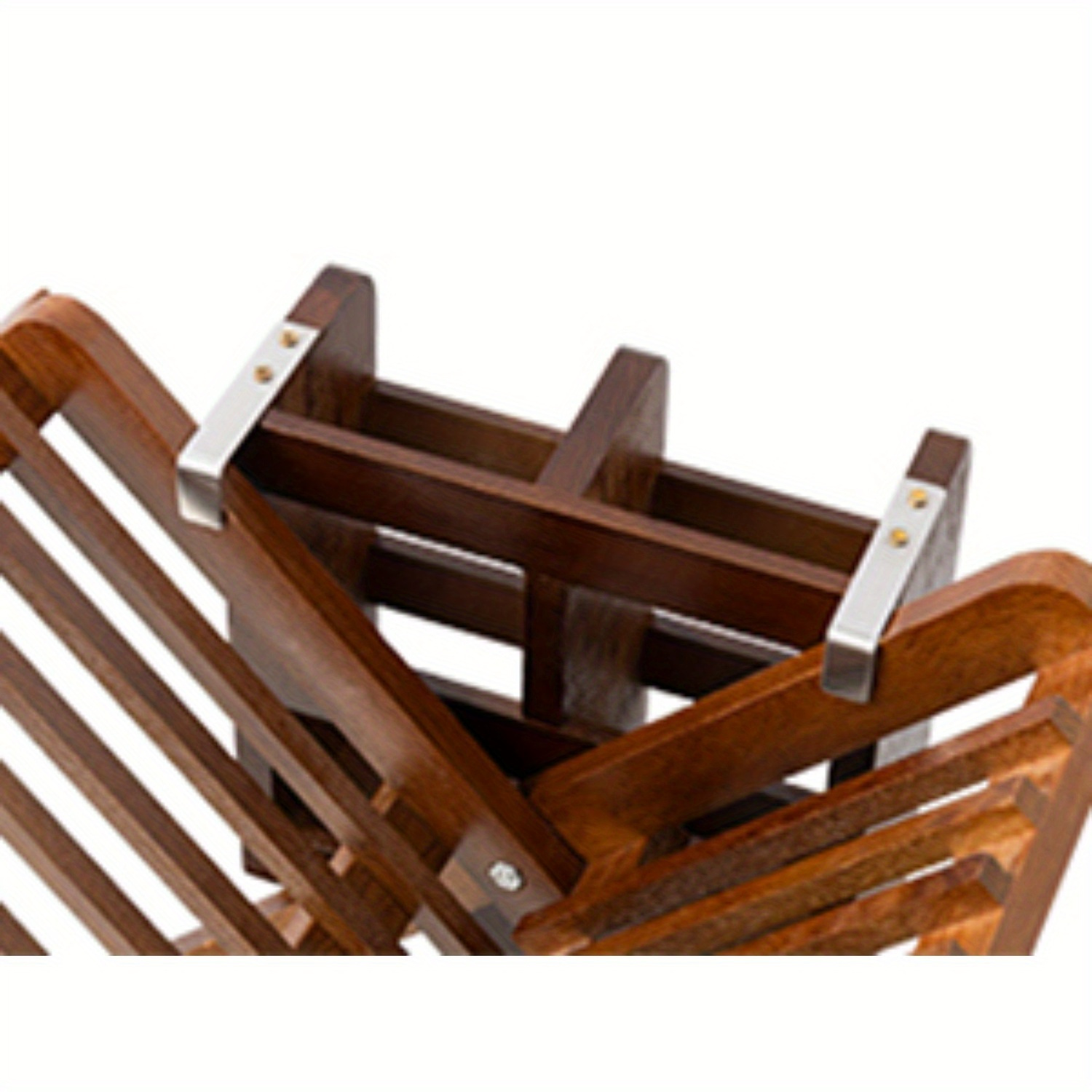 dish rack teak folding 2 tier collapsible drainer dish drying rack with utensils flatware holder set Product details 1