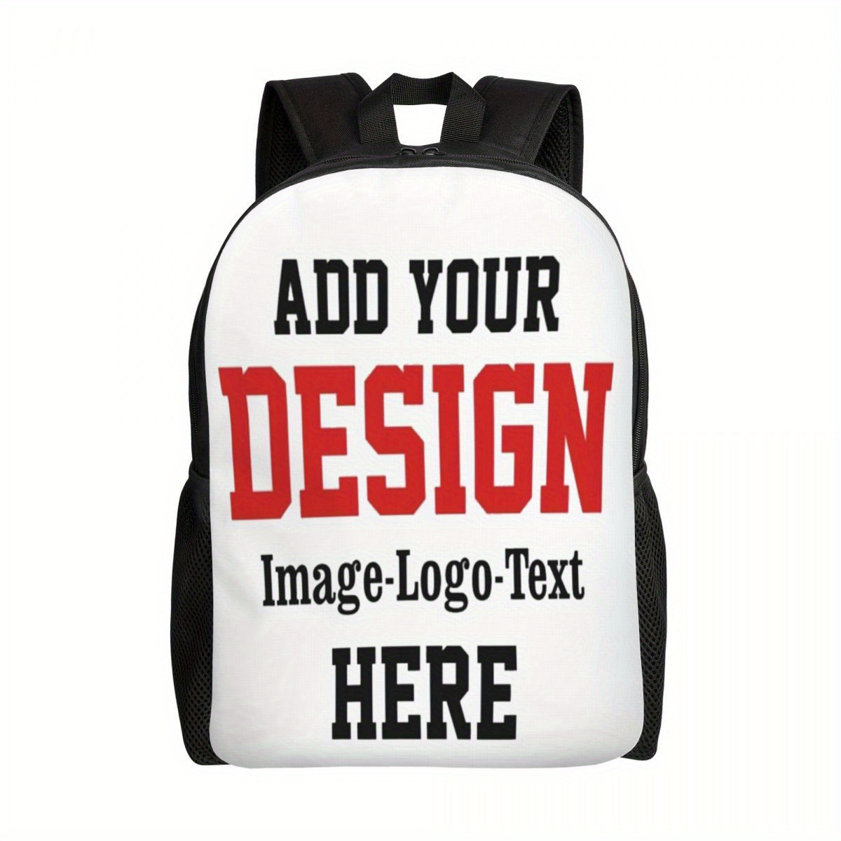 

Personalized Photo & Logo Backpack - Large Capacity, Lightweight, Adjustable Straps For Work, School, Travel | Polyester With Zip Closure