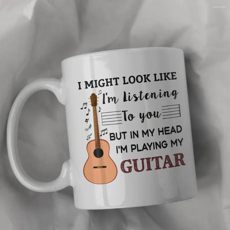 

Creative Guitar Patterned Coffee Mug 11oz/ 330ml Ceramic Perfect For Christmas Anniversary Gifts Friends And Family