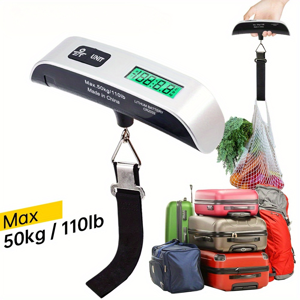 

1pc Portable Digital Luggage Scale - Lcd Display, 110lb/ 50kg Capacity - Travel Weighs Baggage With Electronic Balance