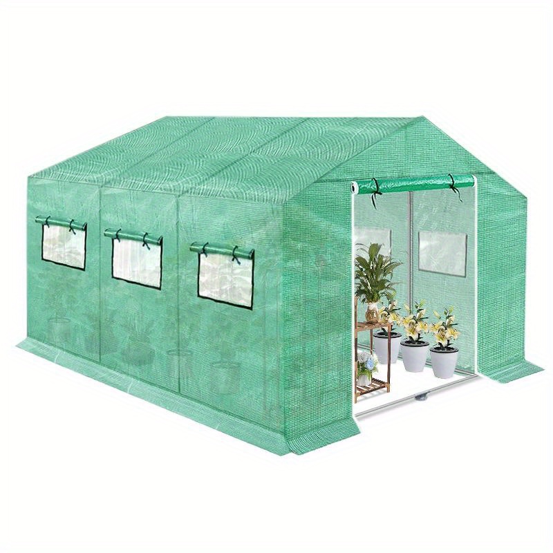 

Greenhouse Winterized Film Greenhouse Set Includes Windows, Galvanized Pipes And Mesh Tomato Greenhouse For Plants, Flowers, , Vegetables