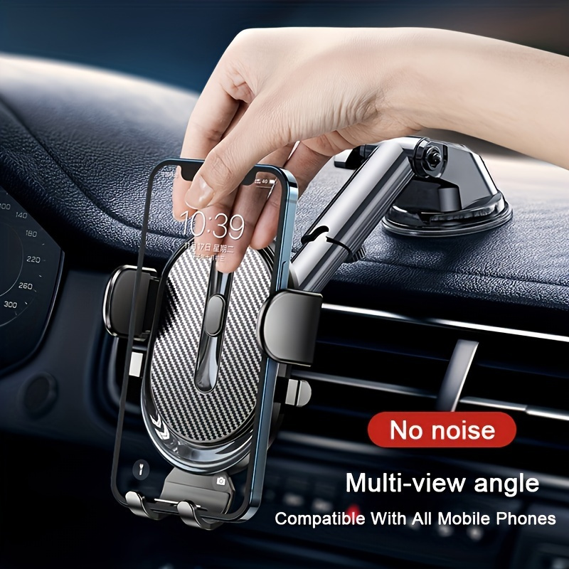 

Dashboard Suction Cup Car Phone Holder - Multi-function, Telescopic & Rotating With Automatic Locking Clip For Secure Navigation