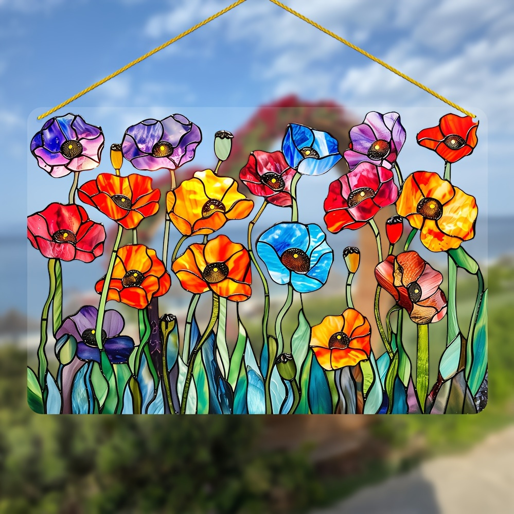 

1 Pc Colorful Flower Acrylic Sun Window Hanging, Bedroom And Home Wall Decoration, Multi-purpose Room Decoration Hanging, Beautiful Holiday Decoration