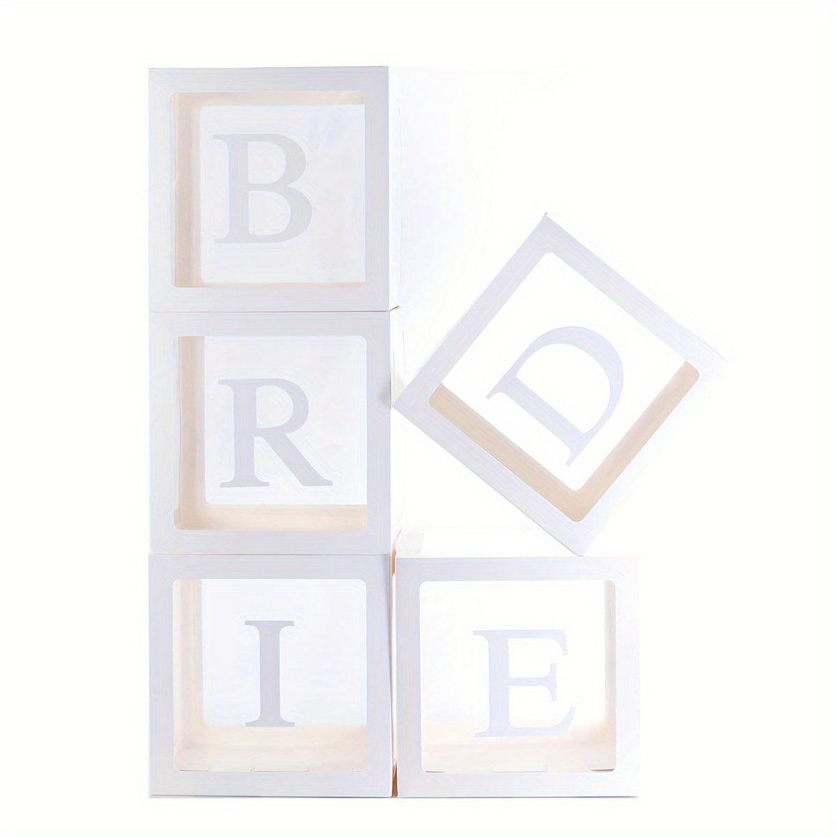 5pcs Pc Compatible Wedding Balloon Box Suitable For Bride Letters - Clear Decorations With Bride Spellings, Pvc/paper Backdrop For Wedding Shower Party Decor, For Bride Centerpieces & Balloon Displays