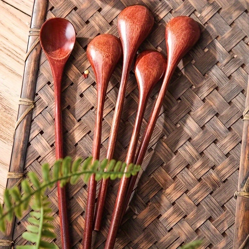 

3pcs Wooden Spoon, Wooden Coffee Spoon With Long Handle, Wooden Stirring Spoon With Long Handle, Wooden Teaspoon, Wooden Stirring Spoon Suitable For Kitchen Stirring