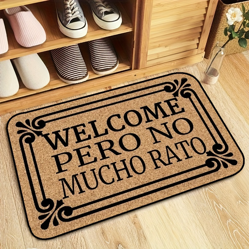 

Chic Floral Welcome Doormat - Easy-clean Polyester, Indoor & Porch Decor