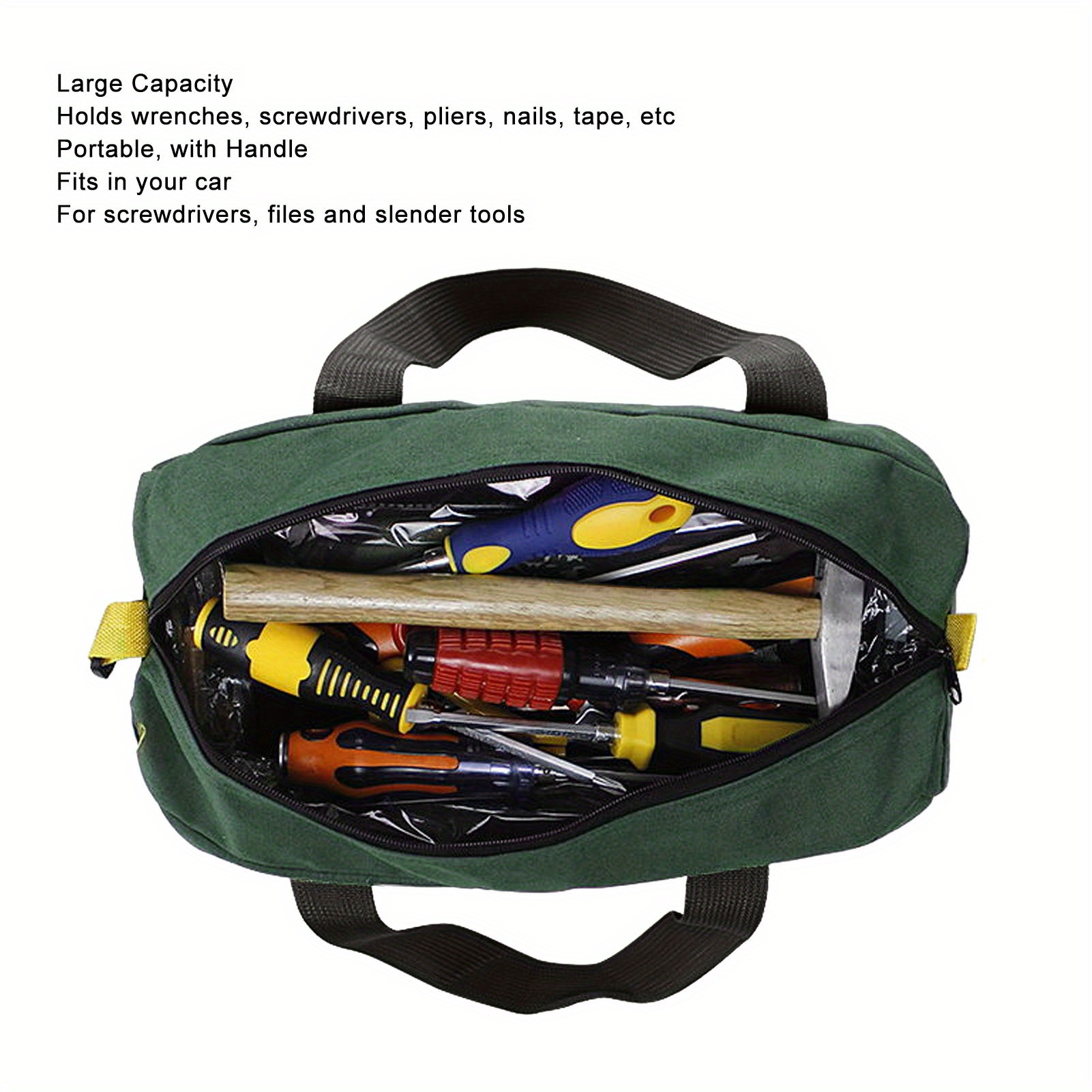 Bolsa De Herramientas De Lona 20 Pulgadas - Gran Capacidad, Impermeable, Con Amplia Abertura, Ideal Para Profesionales