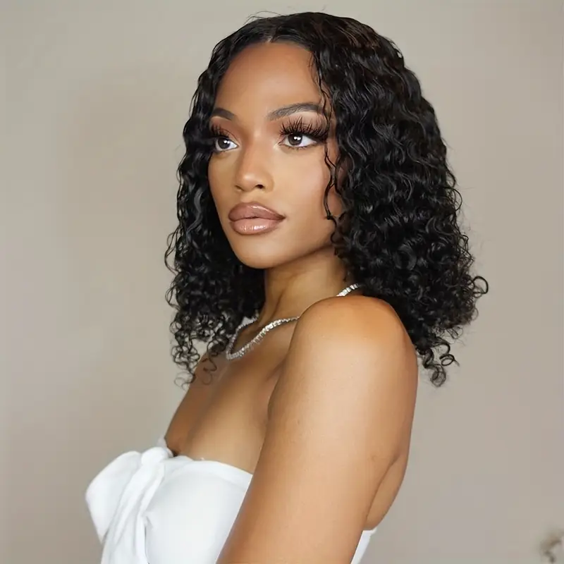glueless 4x4 wig deep wave human hair wig 4x4 transparent lace frontal wigs glueless wigs human hair for women free part brazilian human hair curly wigs 150 details 2