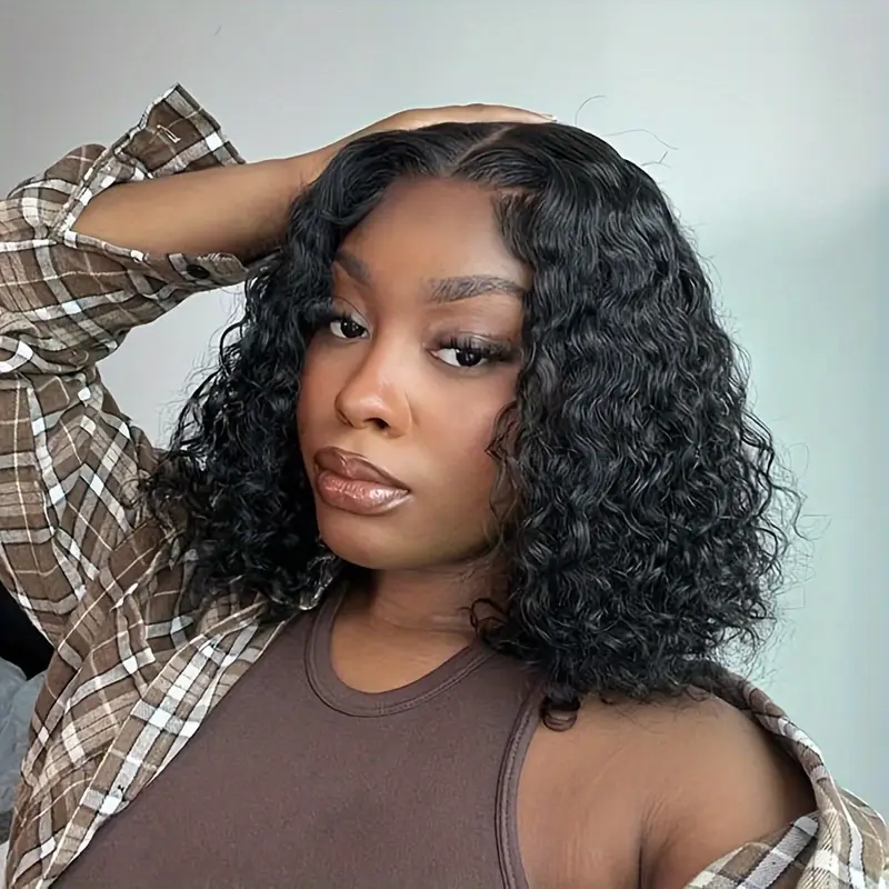 glueless 4x4 wig deep wave human hair wig 4x4 transparent lace frontal wigs glueless wigs human hair for women free part brazilian human hair curly wigs 150 details 7
