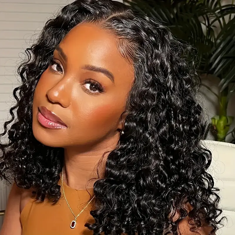 glueless 4x4 wig deep wave human hair wig 4x4 transparent lace frontal wigs glueless wigs human hair for women free part brazilian human hair curly wigs 150 details 0