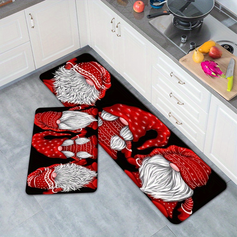 

Christmas Gnome Kitchen Runner Rug Set - Anti-slip, Stain And Water Resistant, Comfort Standing Mat - Polyester Fiber, Hand Wash - Decorative Carpet For Living Room, Bedroom, Bathroom, Office Area