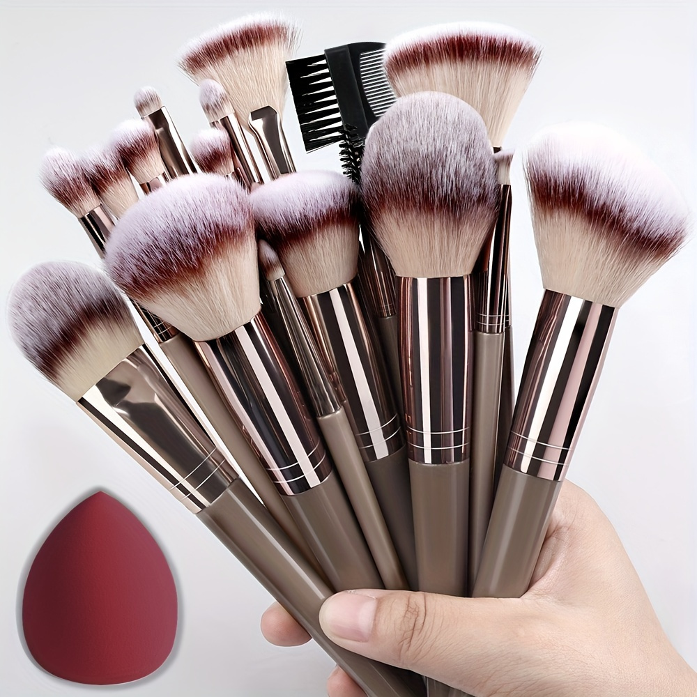 

14pcs Set - Bristles, Abs Plastic , , Unscented, Shaped Brushes For Foundation, Eyelash, Eyebrow, And Application