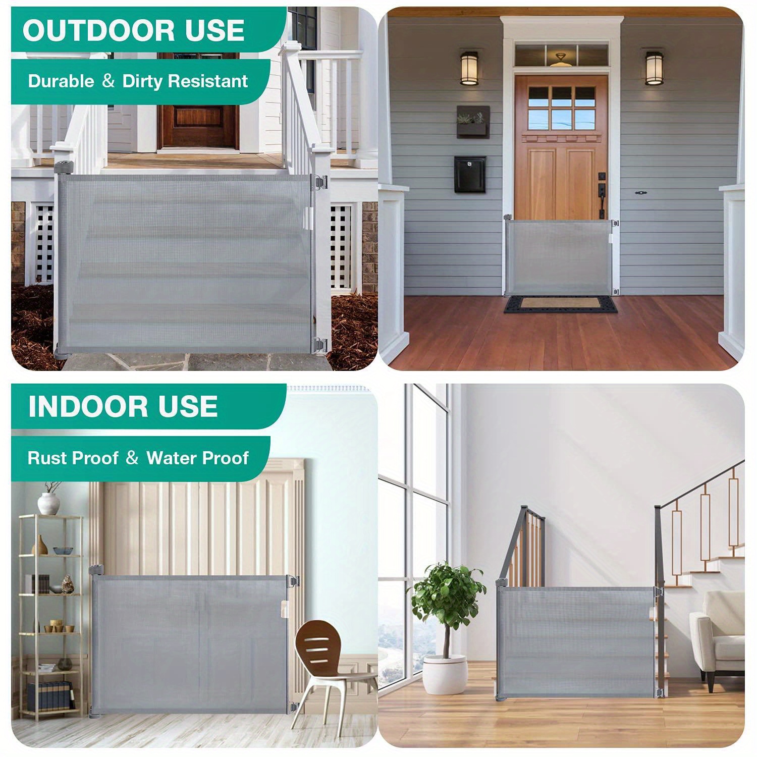 75 Inch Retractable Baby Gates For Wide Openings Retractable