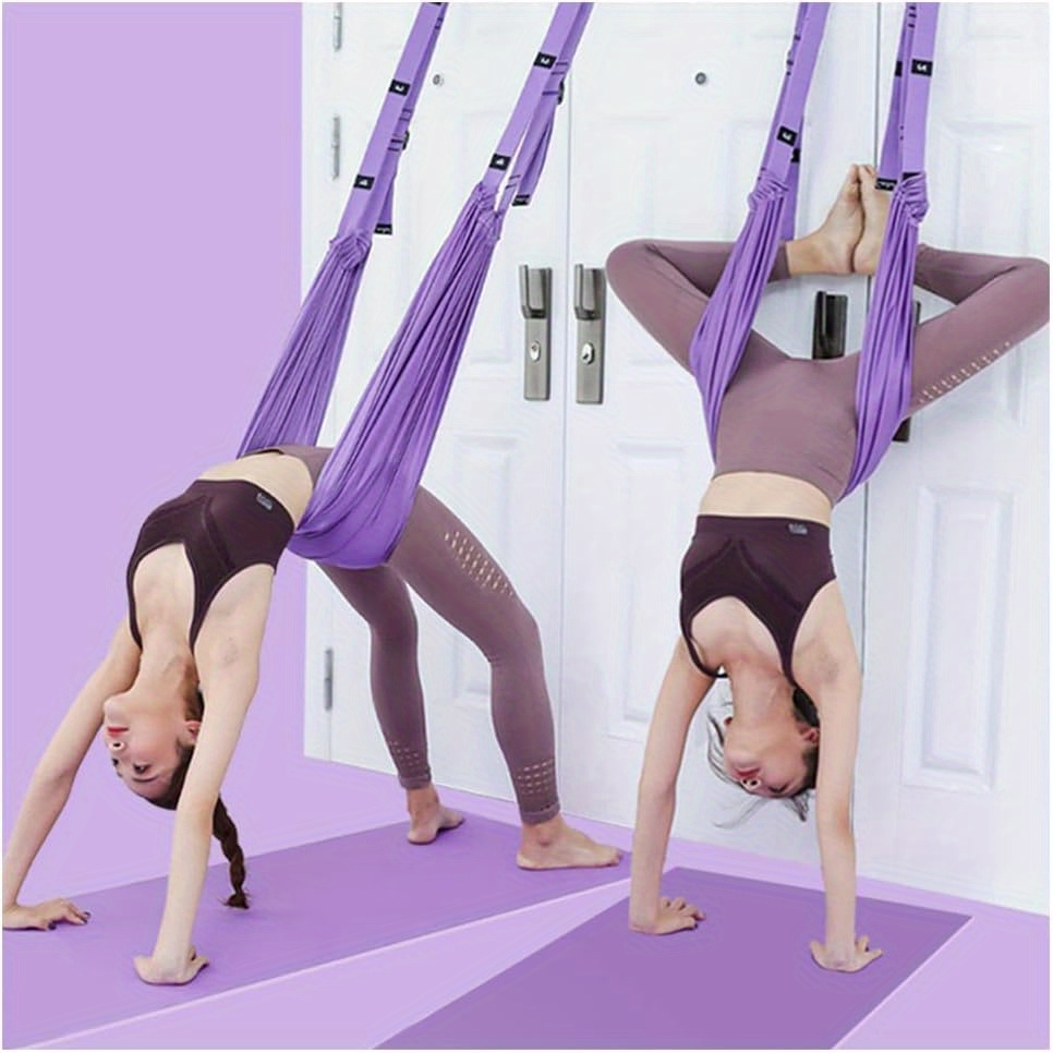 

1/ 2 Pcs Aerial Yoga Strap, Adjustable Yoga Swing Hammock For Yoga Stretching, Leg Pressing, Ballet, Dance, Gymnastics Training