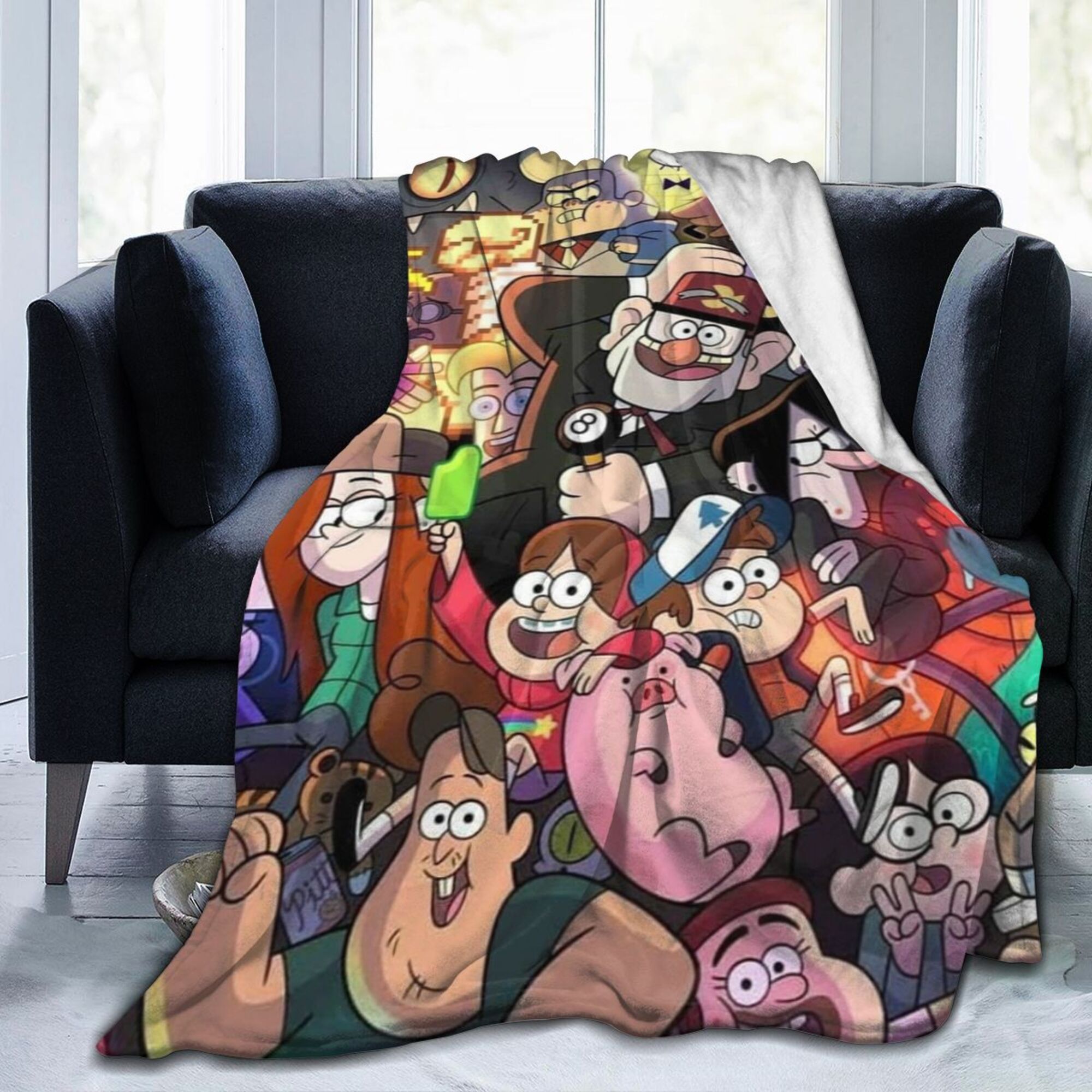   themed flannel fleece throw blanket     camping blanket   polyester   anime multifunctional flannel gift blanket details 9