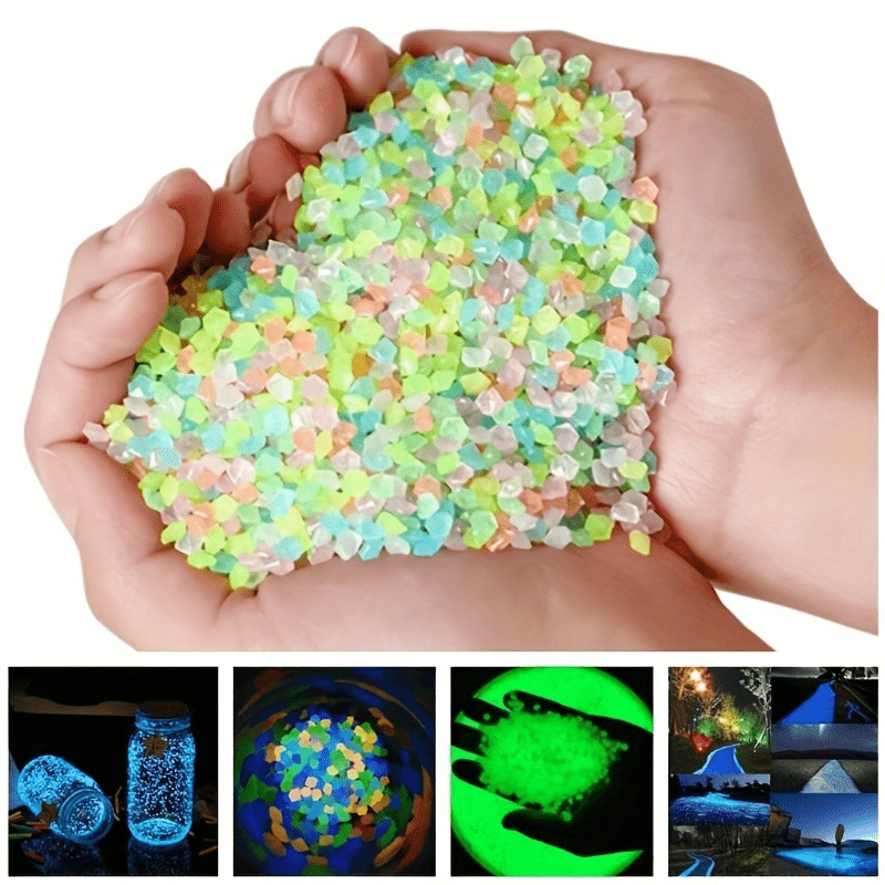 

1000pcs Resin Glow In The Dark Pebbles For Fairy Garden, Luminous Stones For Aquarium, Bonsai Decorative Rocks, Diy Decoration