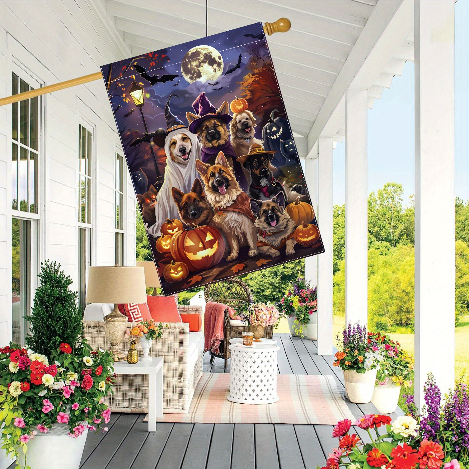 

Dog Party Double-sided Garden Flag - 28x40 Inches, Durable Polyester, Perfect For Outdoor Yard & Lawn Decor