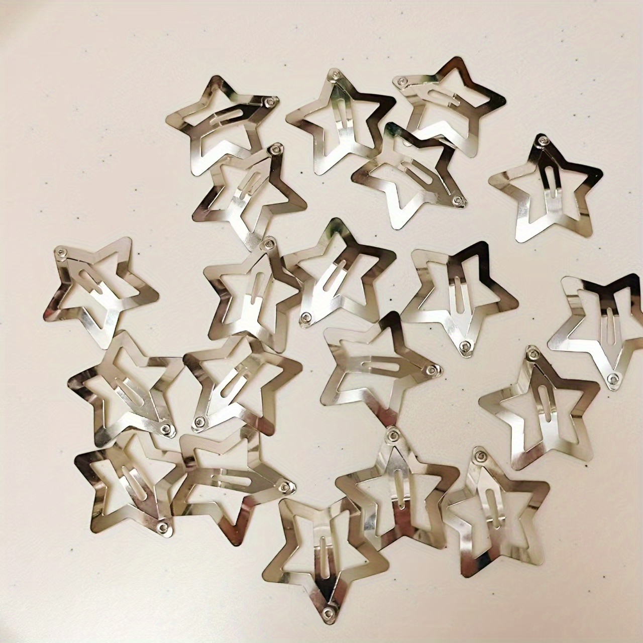 30 Stück Stern-Haarspangen – 20x 3,2 Cm & 10x 4,1 Cm, Rutschfest, Silberfarben, Y2K-Accessoire Für Mädchen & Frauen