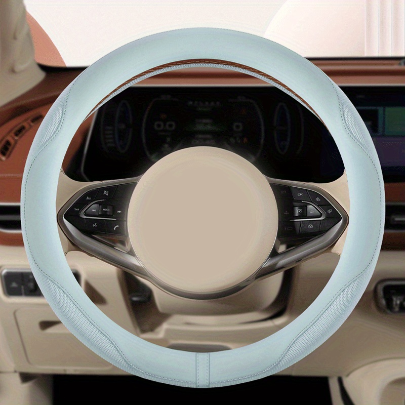 universal pu leather steering wheel cover with   breathable non slip wear resistant scratch resistant comfortable grip   for cars trucks suvs fits 14 57in 14 96in steering wheels