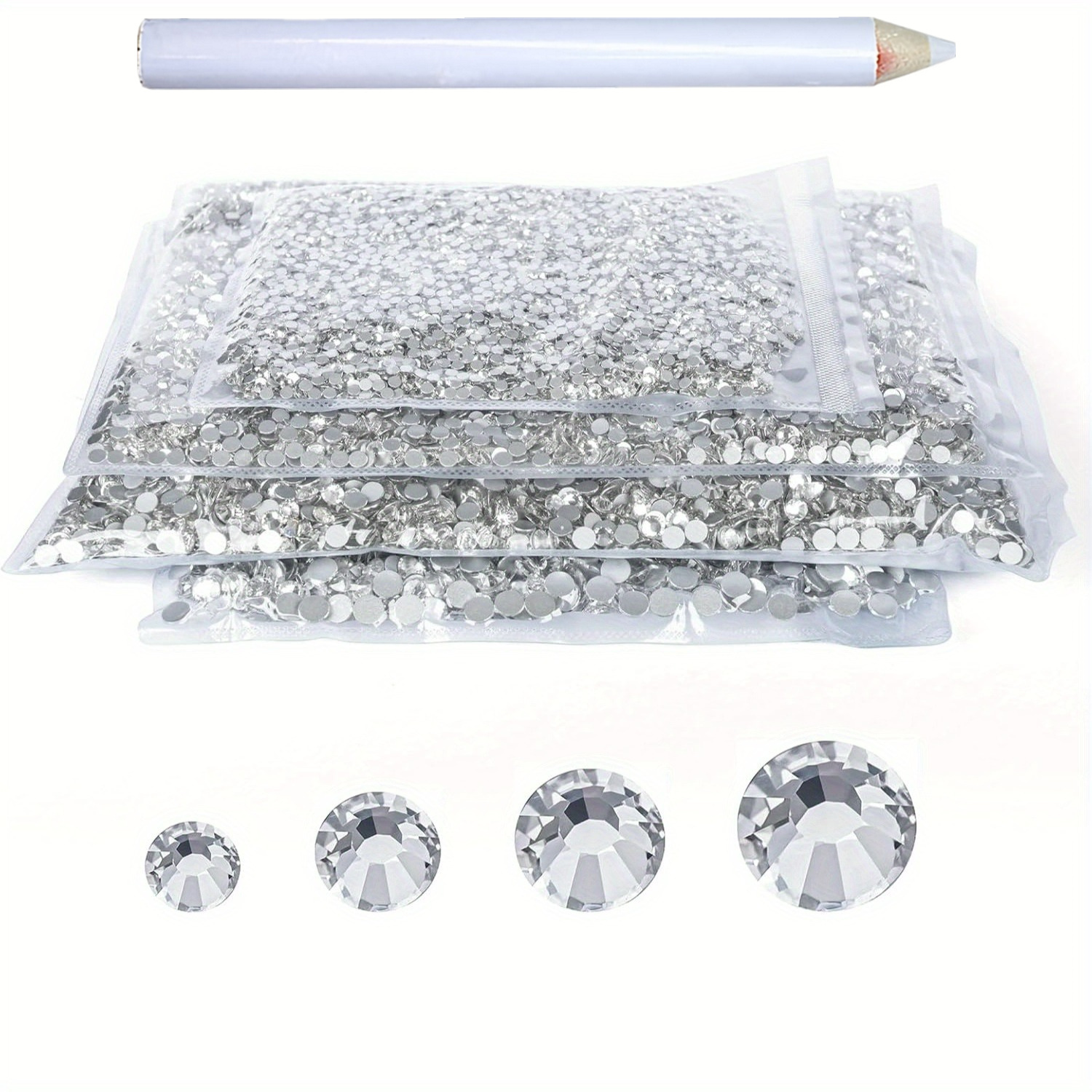10000pcs bulk clear rhinestones 15 colors 2 3 4 5mm flat back round ab gemstones with pen high quality plastic sparkling stones for jewelry making crafts diy projects decorative projects iridescent gems glossy   rhinestones for crafts