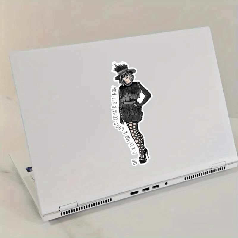 Lady Silhouette Matte Vinyl Sticker - Unique Irregular Shape Self Adhesive Decal For Glass And Metal - Stylish Decorative Car Exterior Accessory And Multi Surface Sticker
