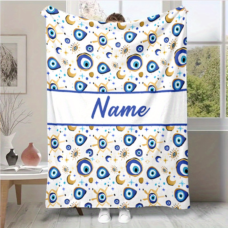 

Personalized Blanket With Evil - Custom Name Print, Plush Polyester, Ideal For Bed, Sofa, Office Chair - Unique Gift For Christmas,