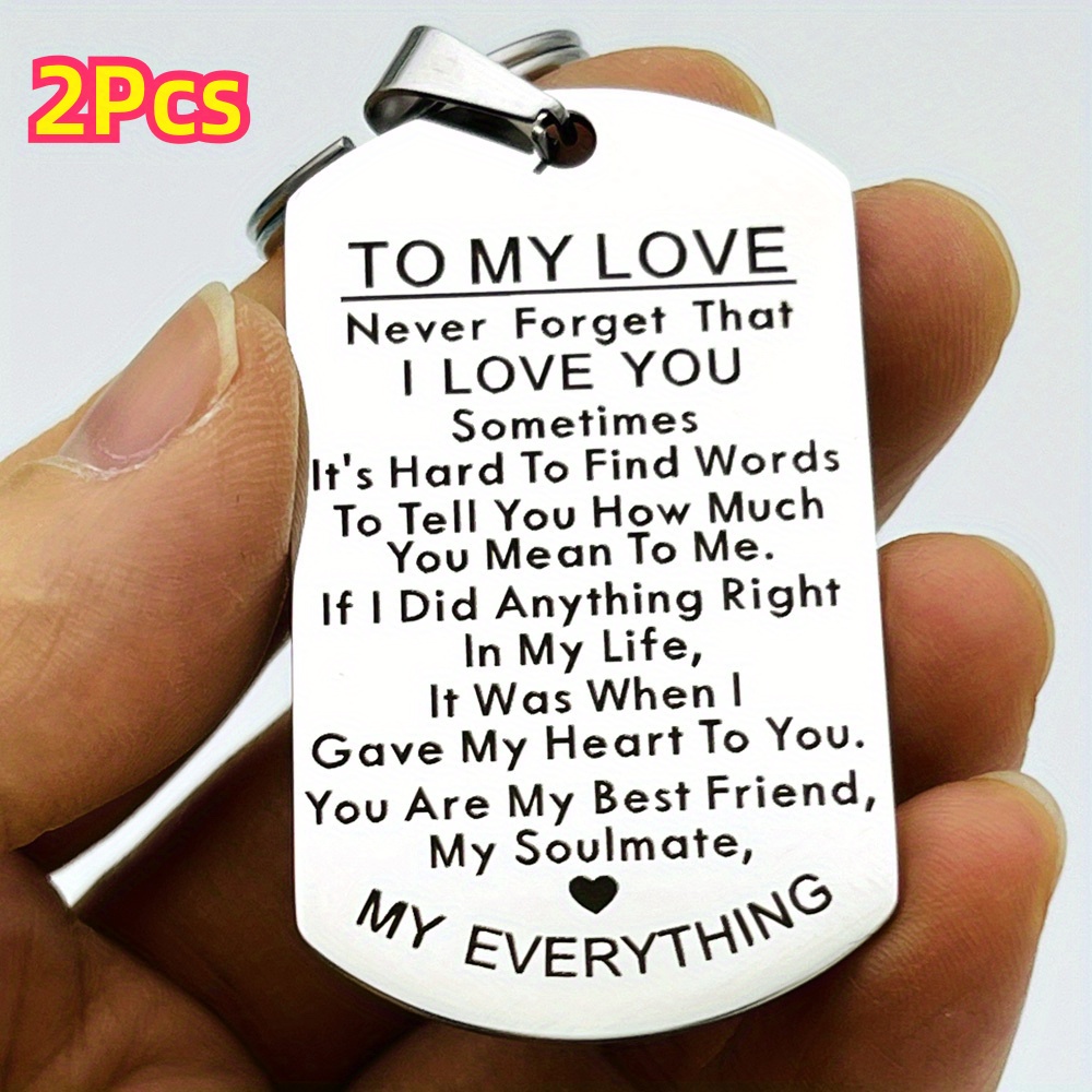 

2pcs To My Keychain For Husband Valentines Girlfriend Jewelry For Him Her Women Men