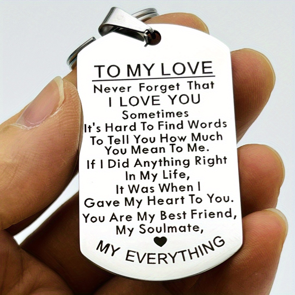 

2pcs 'to My Love' Heart-shaped Keychain Set - Stainless Steel, Perfect Gift For Husband, Wife, Boyfriend, Girlfriend On Anniversary, Valentine's Day, Birthday - Ideal For &