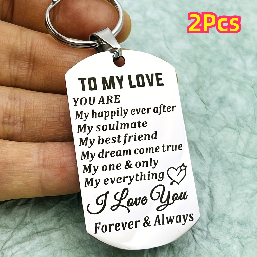 

2pcs Couple Keychain Set - Engraved For - , , , Christmas For - Unisex For , , , Wives