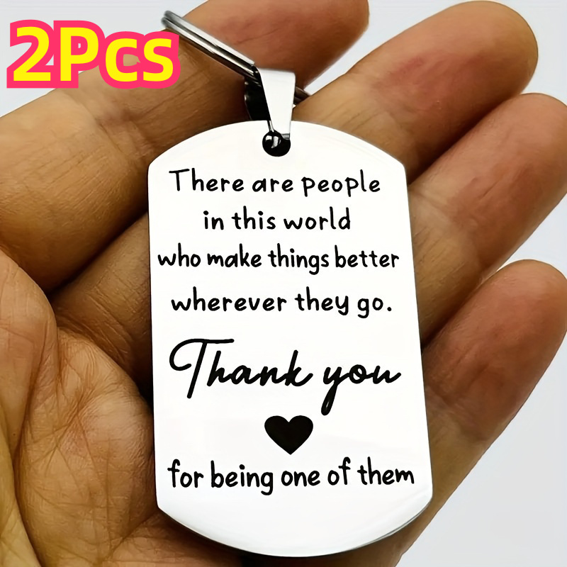 

2pcs Heartfelt Appreciation Keychain Gift - Stainless Steel Key Ring With Engraved Message - Perfect For Coworkers, Doctors, Nurses, Teachers, Volunteer, And Social Workers