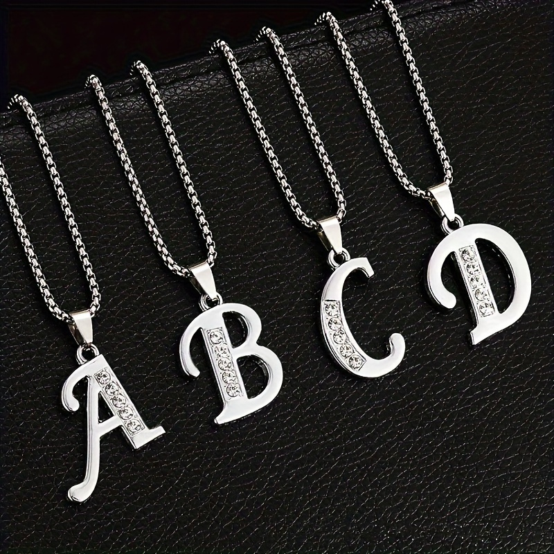 

1 Pcs And Fashionable Stainless Steel Letter Pendant Necklace With Initial Letter A- Z Personalized Name Necklace For Men And Women Jewelry Perfect As A Gift For Birthday Or Any Special Christmas