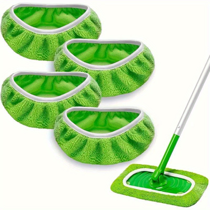 

4 High-performance Mop Pads, Washable And Reusable, Long- Dust Removal, Dry Wet Separation, Easy To Clean, Essential For Home And School Cleaning