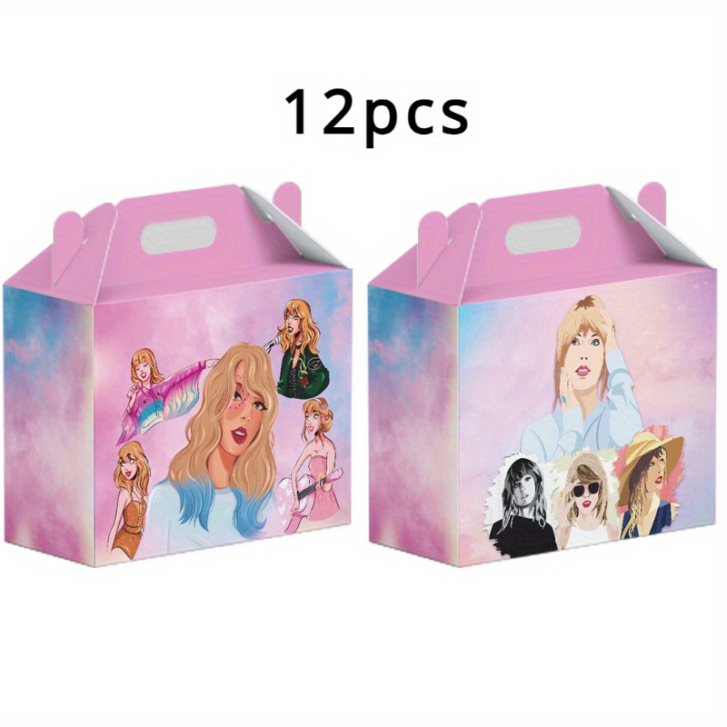 

12 Pieces Of Ts Pop Singer Themed Party Gift Bags: Paper Gift Bags With Singer , Candy Bags Or Loot Bags - Material: Paper