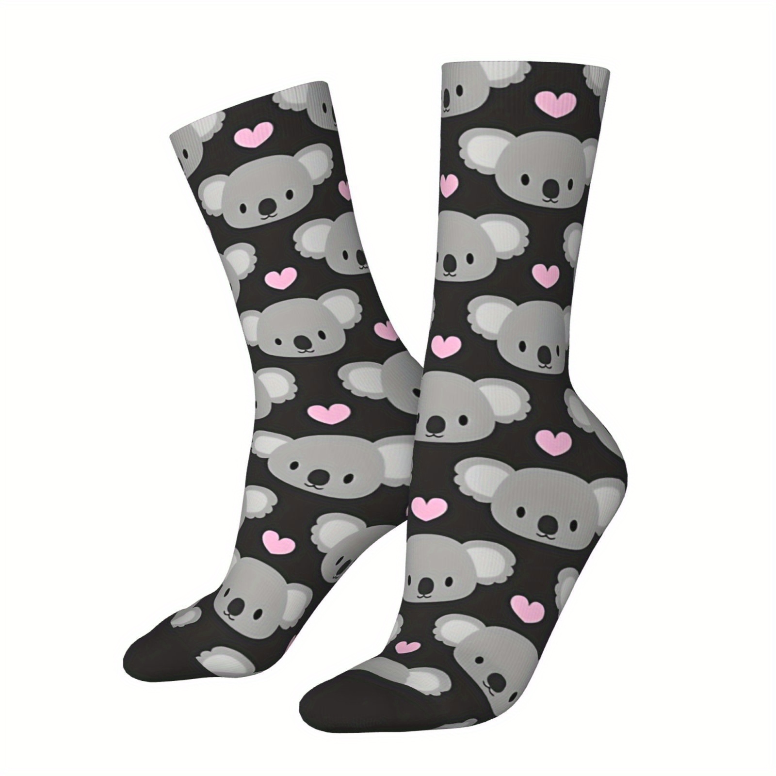 

Cute Koalas And Novelty Crew Socks - Unisex, Men's Socks - Vintage Hip Hop Style - Random Print Pattern - Hand Wash Or Dry Clean - Polyester Blend