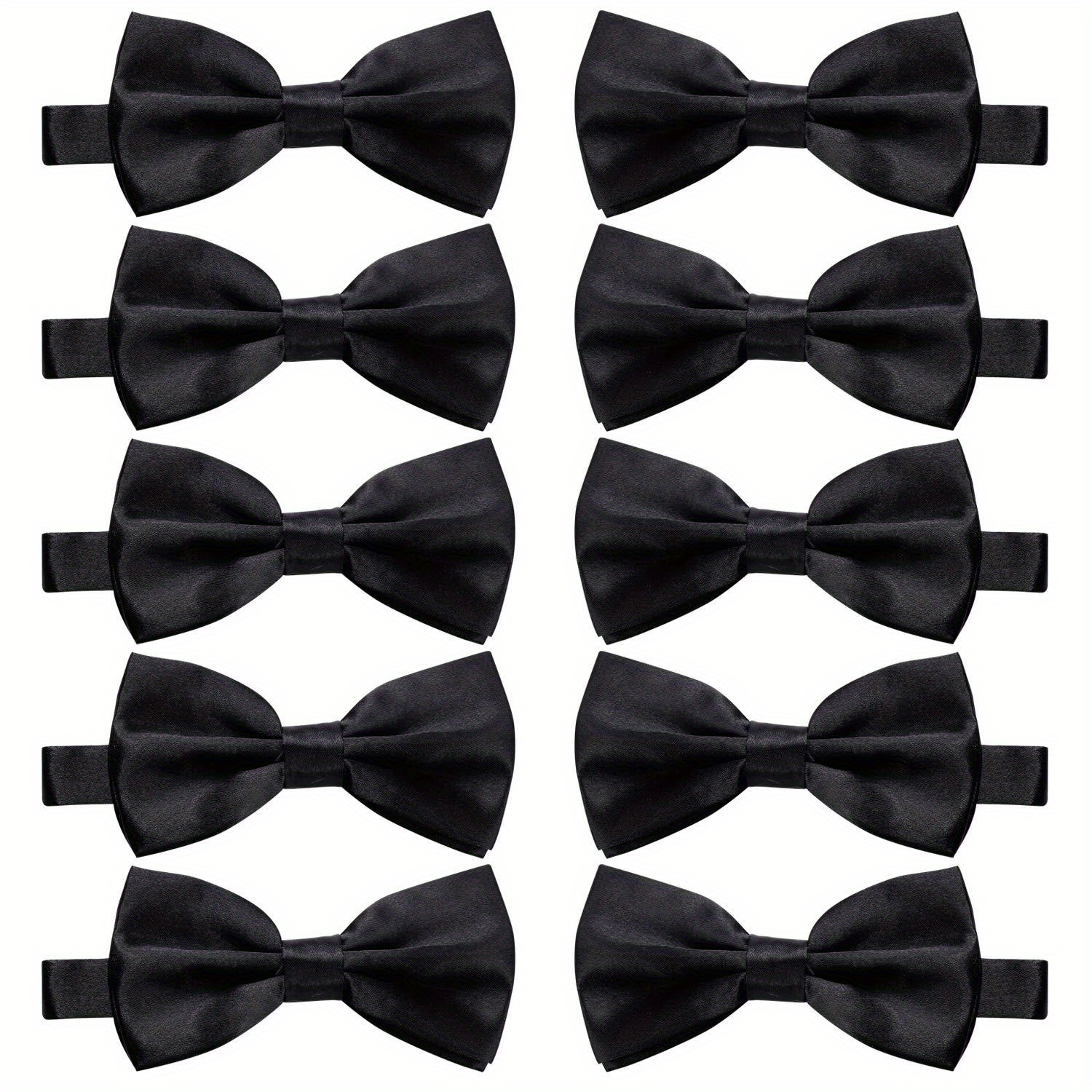 

10-pack Elegant Ties Set, Pre-tied Formal Tuxedo With Adjustable , 100% Polyester, Woven, Perfect Gift For Men, Groom, Groomsman, Gentleman, Husband