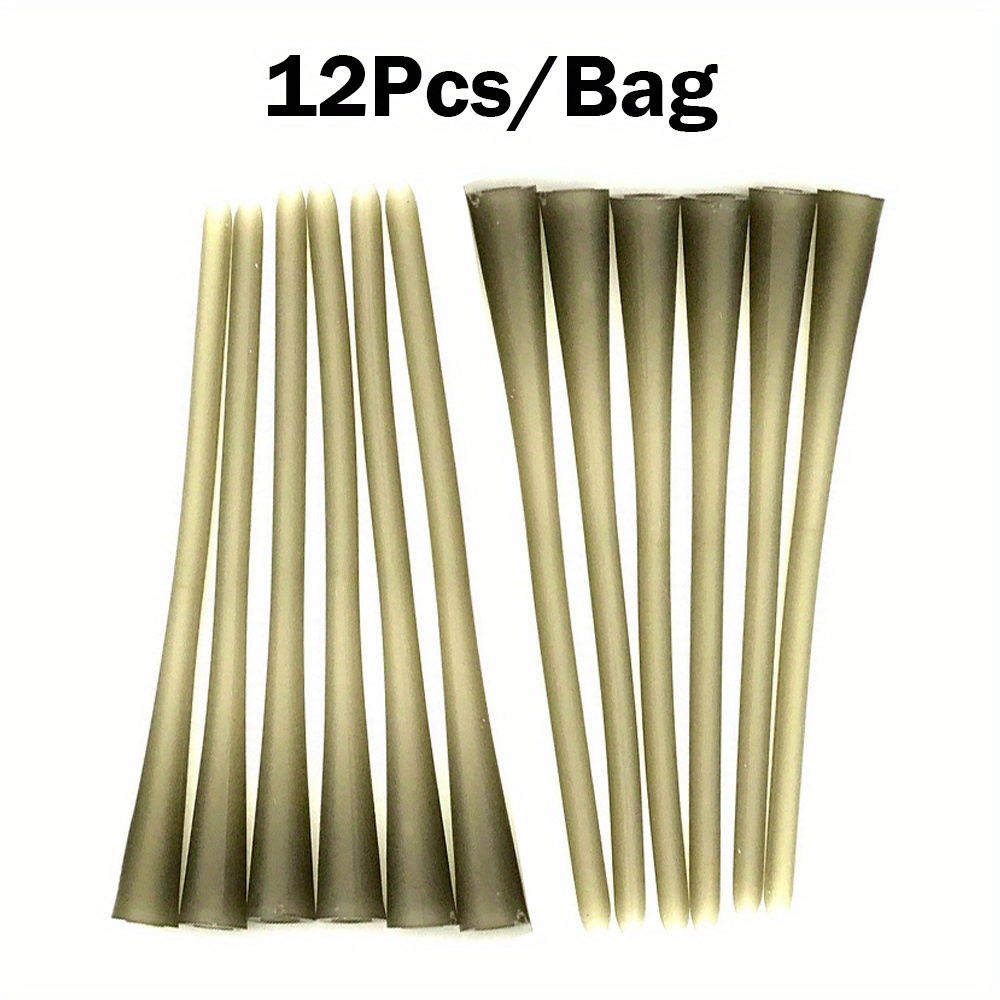 12pcs/bag Carp Fishing Additions Pva Solid Bag Tail Rubber For Lead System Of Rigs In Line Leads Set