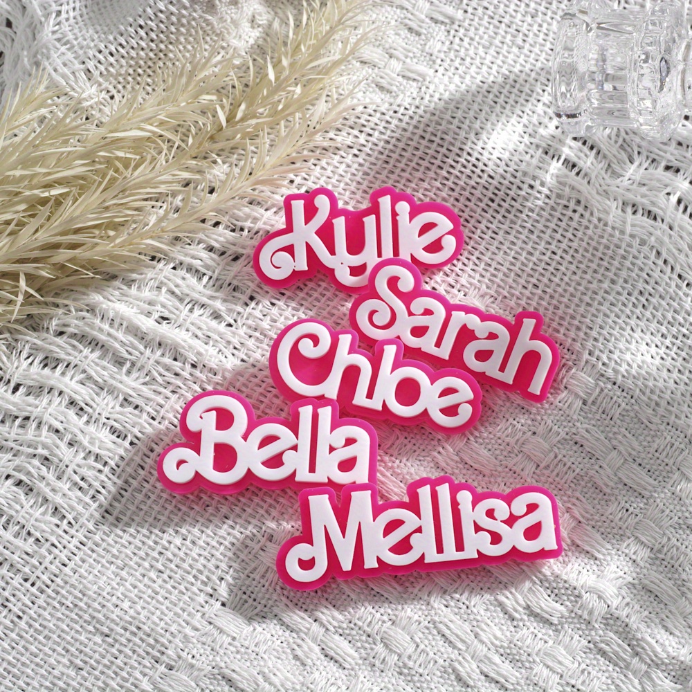 

Personalized Acrylic Name Pins - Cute Alphabet Design, Perfect Gift For , Mixed Color