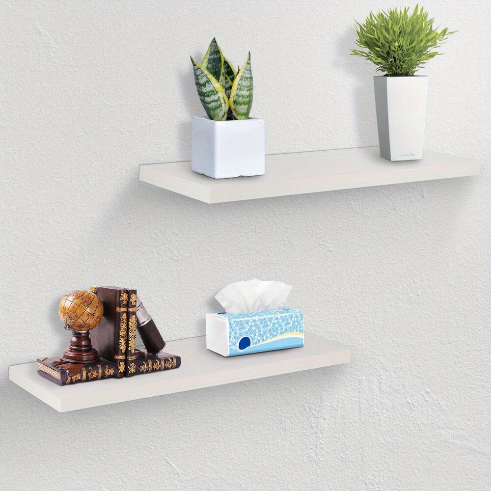 Wall Shelf 2 Pieces Wall Board Hovering Hanging Shelf Cd Bookcase Floating Shelf-