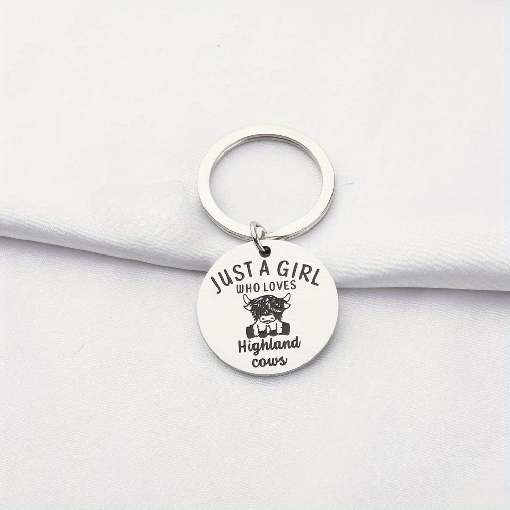 

A Keychain Of A Scottish Cow, A For Cow Enthusiasts, Farm , Jewelry For Girls Who Love Cows, A And Farm Owners, A For Cow .