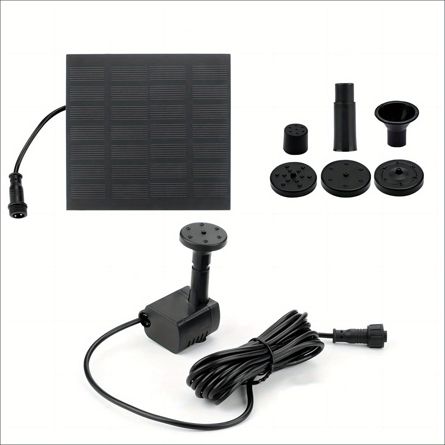 TEMU Solar-powered Water Pump For Pools, Gardens, , And Aquariums; Includes Multiple Nozzles. Diy Outdoor Water Feature Suitable For , , Gardens, And