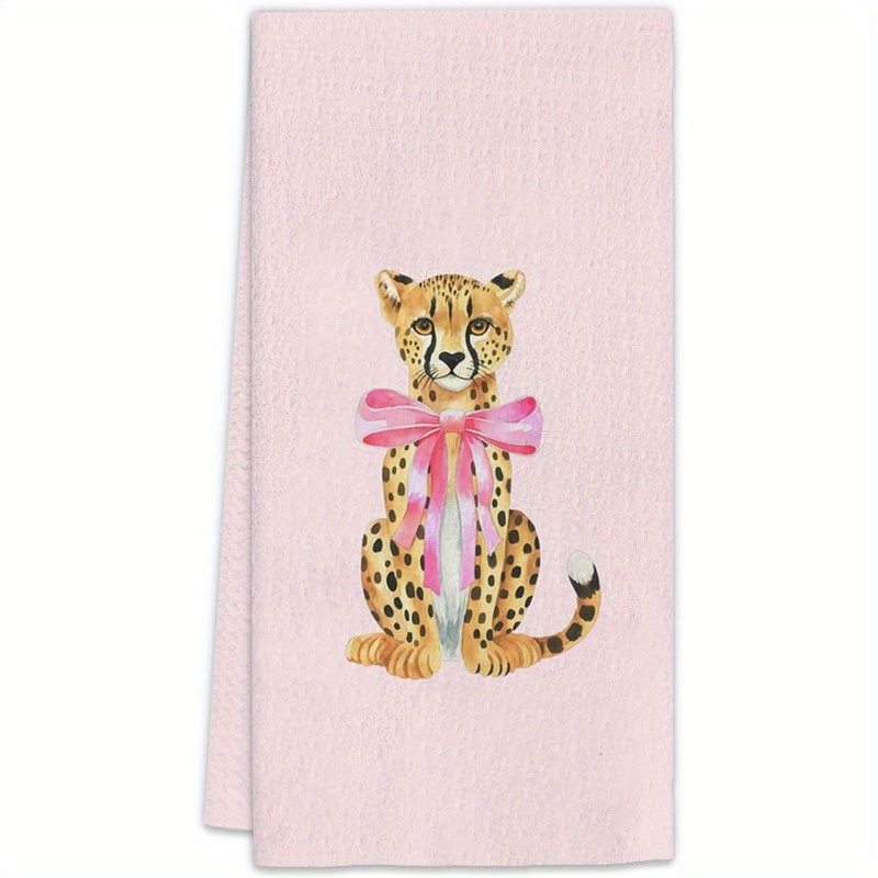 

Contemporary Decor Hand Towel, Super Soft Woven Polyester, Oblong Dish Towel With Coastal Theme, Preppy Bow Design For Bathroom And Kitchen, Machine Washable - 1pc