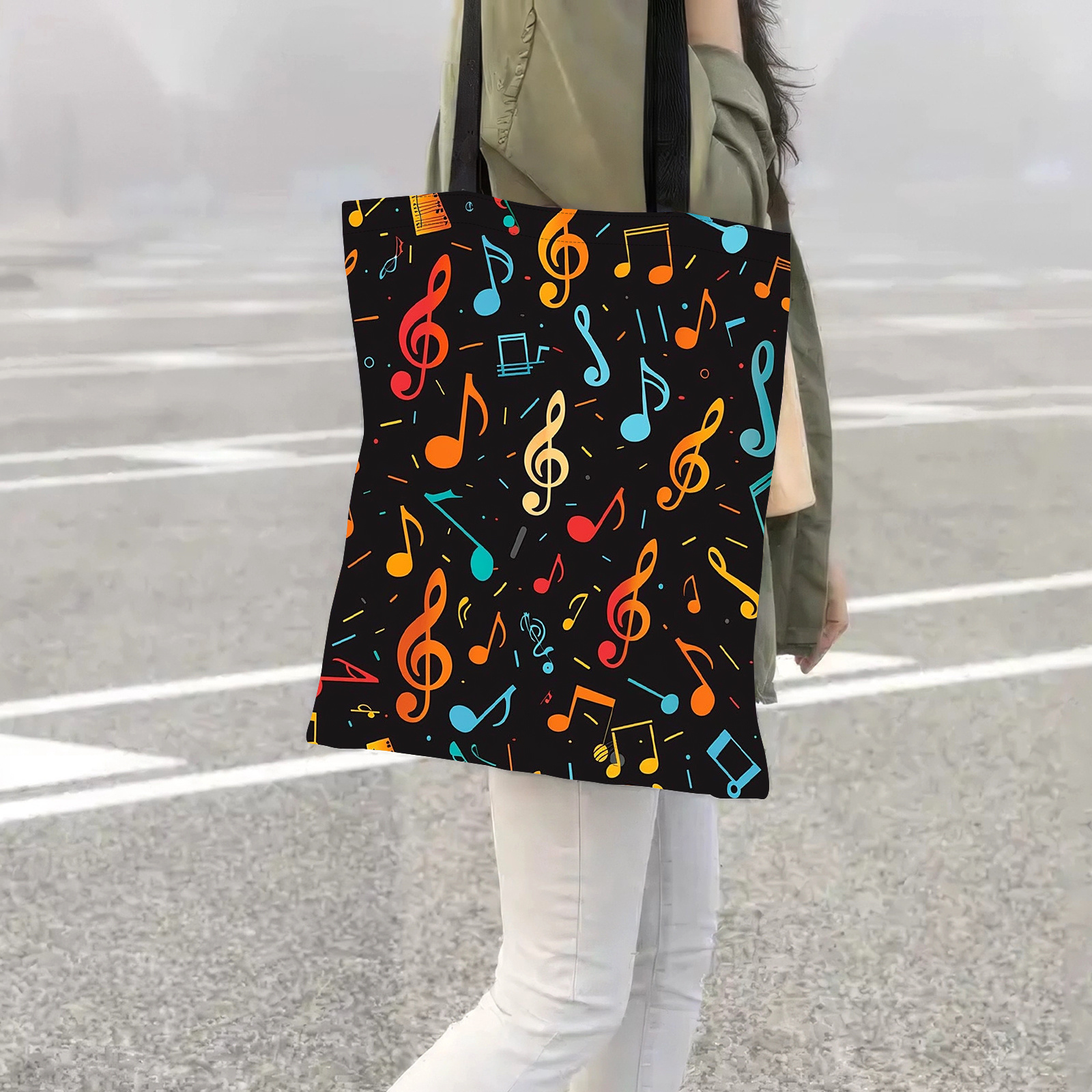 

Chic Canvas Tote Bag For Women - Handbag, Shopping & Holidays, Simple, Pattern