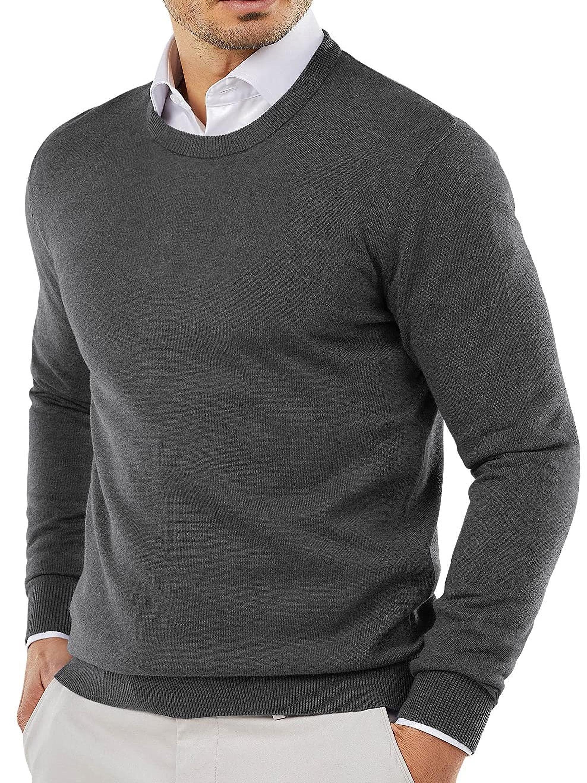 „ELESOL“ Vyrų Lengvas Megztinis su Apvalia Iškirpte - Minkštas Poliesterinis Megztinis Rudeniui/Žiemai, Kasdienis ir Šventinis, Vienaspalvis, Skalbiamas Mašinoje, Universalus Vyrų Megztinis | Apvalios Iškirptės Megztinis | Patogus Tinka