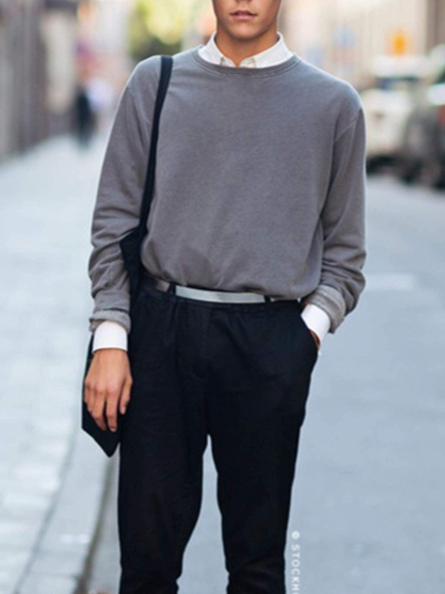 „ELESOL“ Vyrų Lengvas Megztinis su Apvalia Iškirpte - Minkštas Poliesterinis Megztinis Rudeniui/Žiemai, Kasdienis ir Šventinis, Vienaspalvis, Skalbiamas Mašinoje, Universalus Vyrų Megztinis | Apvalios Iškirptės Megztinis | Patogus Tinka