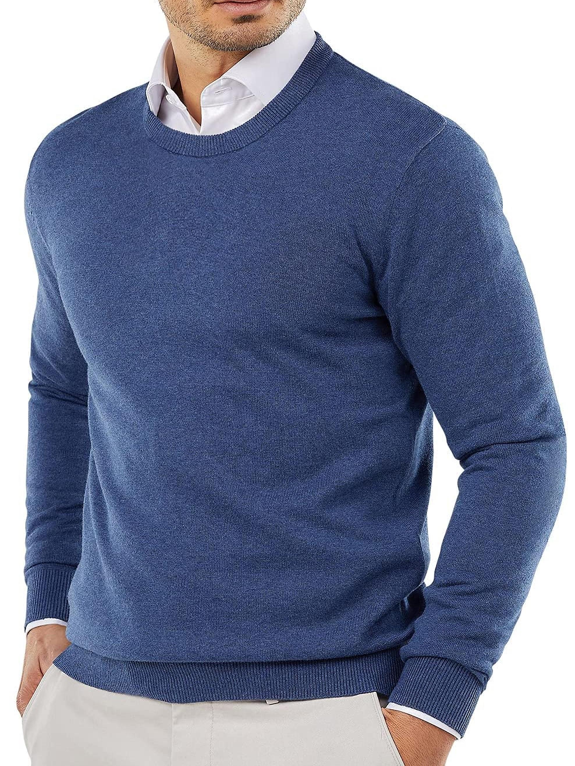 „ELESOL“ Vyrų Lengvas Megztinis su Apvalia Iškirpte - Minkštas Poliesterinis Megztinis Rudeniui/Žiemai, Kasdienis ir Šventinis, Vienaspalvis, Skalbiamas Mašinoje, Universalus Vyrų Megztinis | Apvalios Iškirptės Megztinis | Patogus Tinka