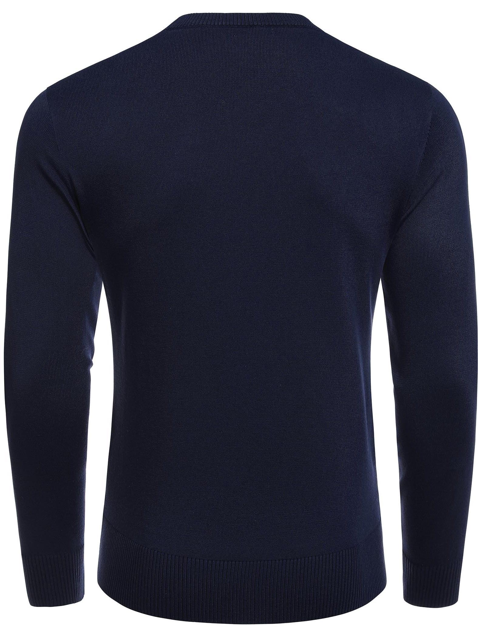 „ELESOL“ Vyrų Lengvas Megztinis su Apvalia Iškirpte - Minkštas Poliesterinis Megztinis Rudeniui/Žiemai, Kasdienis ir Šventinis, Vienaspalvis, Skalbiamas Mašinoje, Universalus Vyrų Megztinis | Apvalios Iškirptės Megztinis | Patogus Tinka