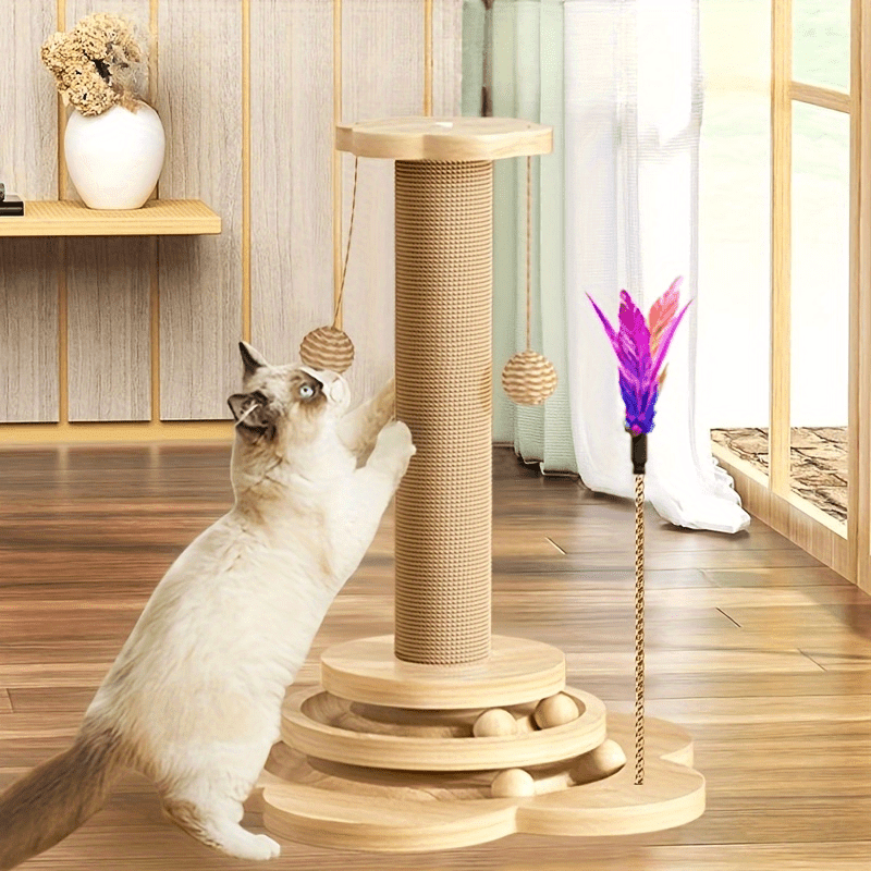 * Tower Cat Climbing Frame - * Wood Material, Durable and Sturdy, Multi-* and Resting Space for Cats, * with * Assembly, Ideal for Multiple Cats