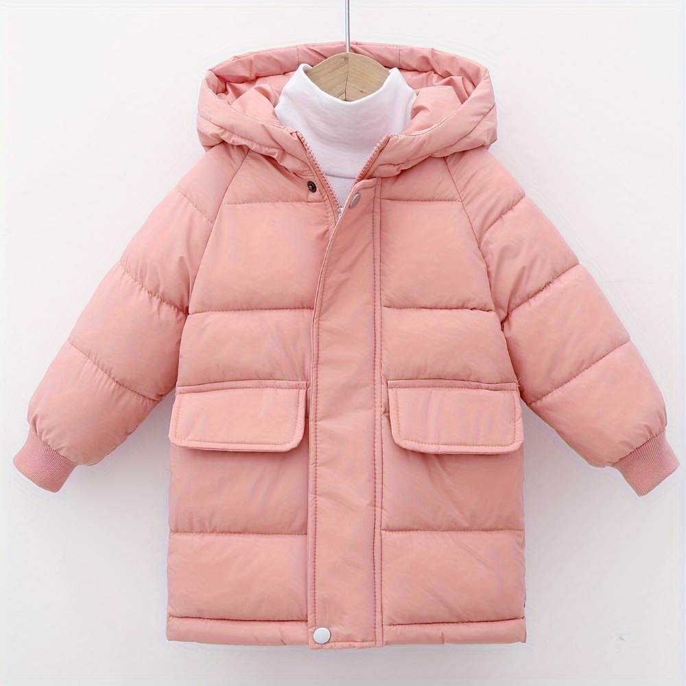 

Veste à Capuche Douillette en Coton pour Enfants - Couleur Unie, Style Décontracté pour Garçons & Filles, Parfaite pour /Hiver